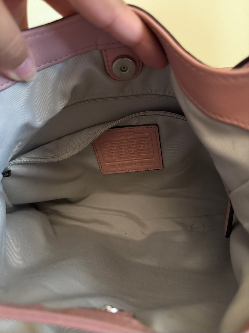 Coach Pink Leather Shoulder Hobo with Buckle Accent - Picture 5 of 7